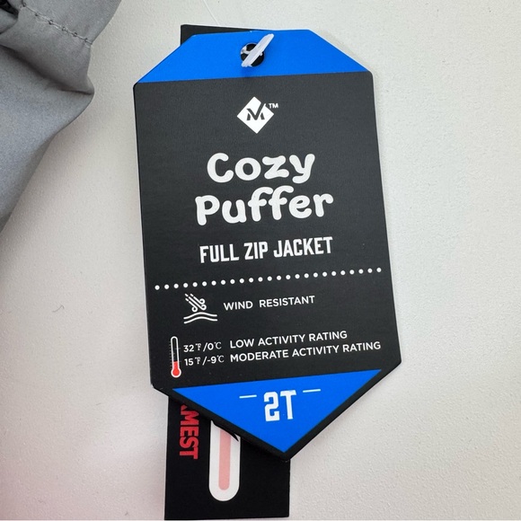 Members Mark Reflective Gray Camo Full Zip Winter Puffer Jacket New Nwt Size 2T - Picture 14 of 15